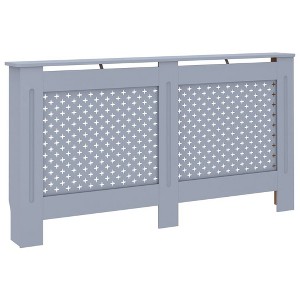 vidaXL Radiator Cover Anthracite 59.8" MDF Heater Heating Cover Storage Shelf - 1 of 4