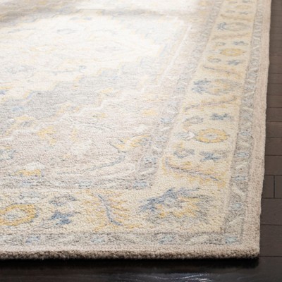 Beige and Gray Hand-Tufted Wool Runner Rug