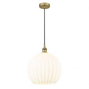 White Venetian - 1 Light Cord Hung Pendant In Modern Style-16.63 Inches Tall and 13.75 Inches Wide - 1 of 1