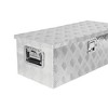 Trailer truck toolbox,RV storage toolbox,aluminum alloy,flat box with side handle lock key,silver,used for workshop storage - 3 of 4