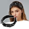 Unique Bargains Women's Braided Faux Pearl Velvet Headband Hairband Accessories 1.2" Wide 1 Pc - 2 of 4