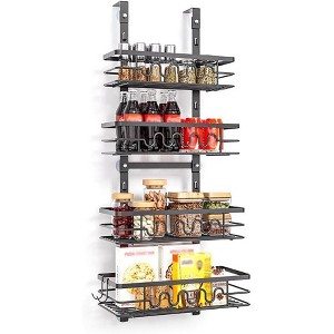Over The Door Pantry Organizer, Pantry Door Organizer Shelves, Metal Hanging Spice Rack, Multi-Tier Over The Door Organizer For Kitchen Bathroom - 1 of 4