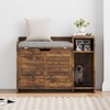 Cat Litter Box Enclosure, Hidden Litter Boxs Furniture with Storage & Cushion, Cat Wooden Cabinet, Litter Boxs with Door - 3 of 4