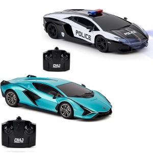 CMJ RC Cars: Lamborghini Twin Pack - Sián & Aventador Police - 1:24 RC Racing - 1 of 4