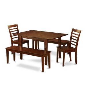 Rustic Dinette Set 5 Piece Table & Chair Set - Small Kitchen Dining Table - 1 of 4
