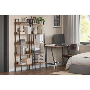 5-Tier Narrow Bookcase, Industrial Bookshelf for Garden Livingroom - 1 of 4