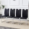 Dolonm 4-Pack  PU Bow-Back Dining Chairs – Modern Minimalist Design, Non-Slip Feet & Ergonomic Support, 15.7"x20.5"x39" - 2 of 4