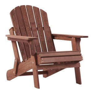 MYINDA 1PC Oversized Wooden Outdoor Folding Patio Chair with Pre-Installed Backrest and Seat Plate for Outdoor Indoor - 1 of 4