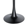 LeisureMod Bristol 27" Round Dining Table – Modern MDF Top Accent Café Table & Glossy Black Iron Pedestal Base for Kitchen and Small Spaces - 3 of 4