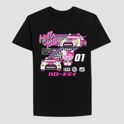 Men's Sanrio Hello Kitty Racing Short Sleeve Graphic T-Shirt - Black XL