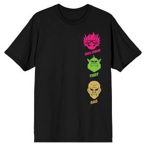 Sand Land Characters Women's Black Double-Sided Short Sleeve Tee - 1 of 4