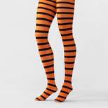 Women's Striped Opaque Halloween Tights - Hyde & EEK! Boutique™ Black/Orange