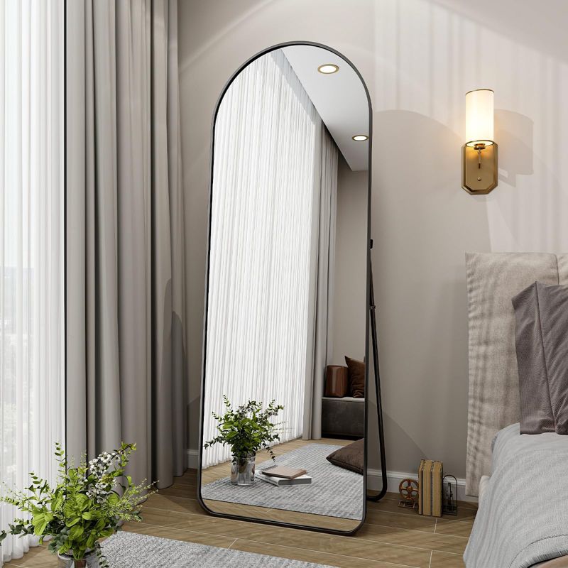 HOMLUX Arched Full-Length Mirror, Rounded Corners, 2 of 9