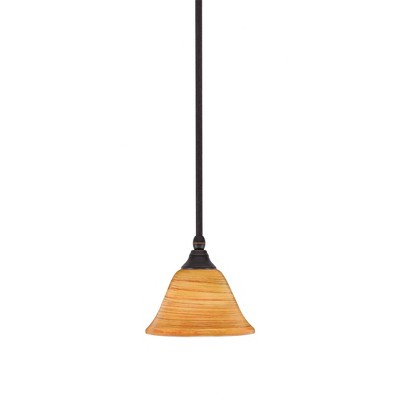 Toltec Lighting Any 1 - Light Pendant in  Dark Granite with 7" Firré Saturn Shade