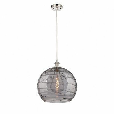 Athens Deco Swirl - 1 Light Pendant In Industrial Style-16.88 Inches Tall and 13.75 Inches Wide