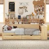 Merax Modern Wooden Daybed with Built-In Storage, Study Desk, and Drawers - 3 of 4