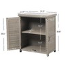 PAGED Outdoor Potting Bench with Storage Cabinet & Metal Table Top, Hemlock Wood Outdoor Storage Cabinet with Screen Door, Garden Potting Table - 2 of 4