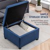 Aghana Digitals Blue Linen-Touch Storage Ottoman Bench with Button Tufting, Flip Top & Secure Hinge - 4 of 4