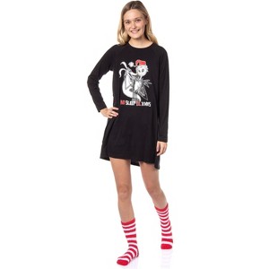 The Nightmare Before Christmas Women's Jack Skellington Sleep Shirt w/ Socks - 1 of 4