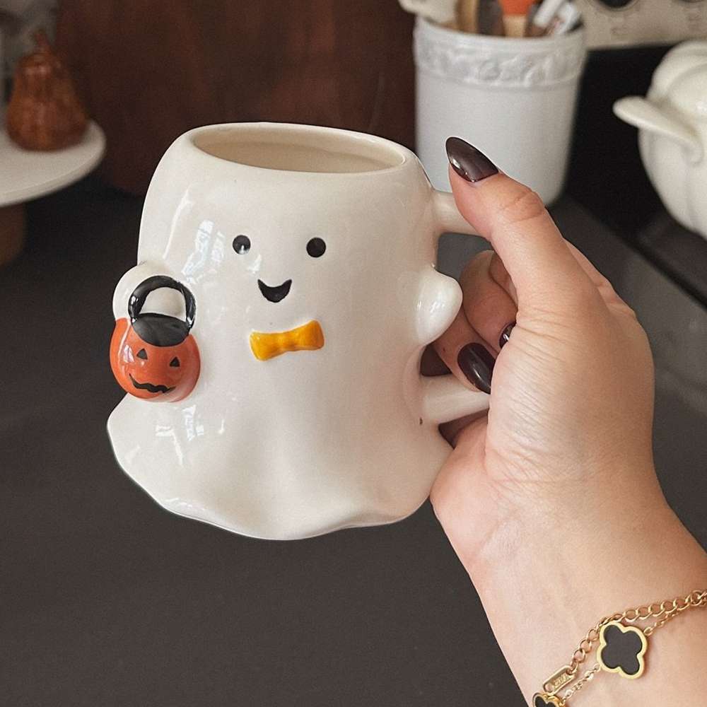 user image by @dreaaa_perez11, 15.2 fl oz Halloween Stoneware Figural Ghost Mug - Hyde & EEK! Boutique™