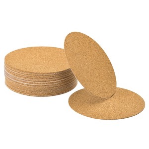 Unique Bargains Self Adhesive Wood Heat Insulation Flexible Cork Coasters - 1 of 3
