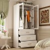 Famapy White Freestanding Modular Wardrobe Combo Armoires Closet - 4 of 4