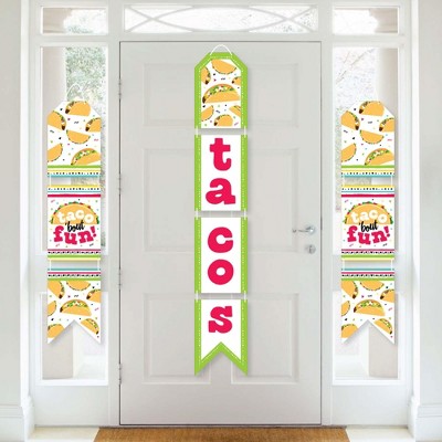 Big Dot of Happiness Taco 'Bout Fun - Hanging Vertical Paper Door Banners - Mexican Fiesta Wall Decoration Kit - Indoor Door Decor