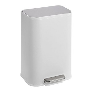 Slim Bathroom Trash Can, Stainless Steel Step-On Garbage Bin with Soft-Close Lid & Removable Inner Bucket, Narrow Recycle Bin for Kitchen必填 - 1 of 4