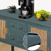 Jojoka Rattan Console Table with Drawers & Double Doors, Rustic Entryway Table with Storage Shelf, Farmhouse Sideboard for Living Room or Hallway - 3 of 4