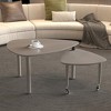 KTMBDW 2 Tier Modern Coffee Table, 360 Degree Rotatable Coffee Center Table with Wood Legs and Sintered Stone Tabletop, Cocktail Table for Living Room - 3 of 4