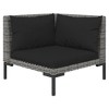 vidaXL Patio Lounge Set Outdoor Sectional Sofa Set Table Poly Rattan Dark Grey - 3 of 4