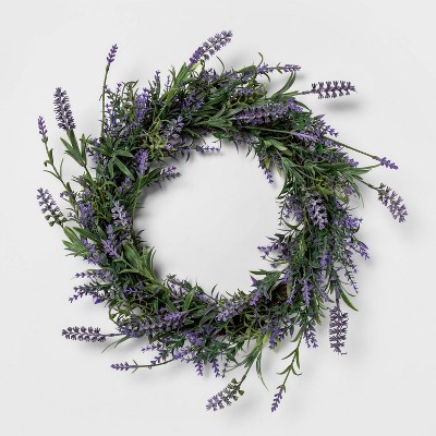 22'" Artificial Lavender Wreath Purple - Threshold™