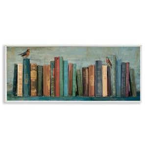 Stupell Industries Books And Birds Bookshelf Framed Giclee Art - 1 of 4