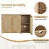 NicBex Vintage 3-Door Sideboard Cabinet with Rattan Panels, Retro Buffet Cabinet with Storage, Kitchen Pantry Cabinet, Storage Cabinet for Living Room - 4 of 4