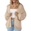 Womens Sweater Knit Cardigan with Pockets Open Front Cable Knit Sweater Chunky Thick Sweater Cardigan for Winter Comfy Knitwear - 3 of 4