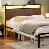 WOWLIVE Twin/Full/Queen/King Size Bed Frame with LED Light and Charging Station, Metal Frame with Storage Headboard, Large Storage Space - 2 of 4