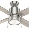 Hunter Fans 42" Beck Lighted Ceiling Fan Brushed Nickel with 4 Light Gray Oak Blades for Modern Spaces - 4 of 4