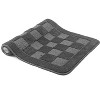 Home Mart Goods Grey Bath Set 3 Piece Anti-Slip Checkered Bathroom Mat, Large Contour Mat & Toilet Seat Lid Cover - 2 of 3