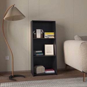 TOAOTBNBO 3 Tier Open Bookcase Storage Organizer, Floor Standing Bookshelves Small Display Book Shelf for Small Apartment, Black - 1 of 4