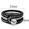 Slickblue Women's Black & Silver Wedding Ring Set, Round CZ Solitaire with Swirl Accent Band,Polished Finish,Sizes 5–10 - 2 of 4