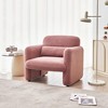 MAYEERTY Modern Lamb Fabric Loveseat Sofa Solid Wood Frame Toss Pillow Included - 2 of 4
