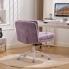 Sapphtopaz Office Chair with Wheels Imitation Rabbit Hair Upholstered Adjustable Swivel Chair with Metal Base Desk Chair for Kids, Child's Room - 2 of 4