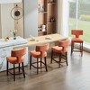 GDFStudio Erica Linen Upholstered 26.4" Bar Stools with Curved Back and Copper Nails(Set of 2) - 3 of 4