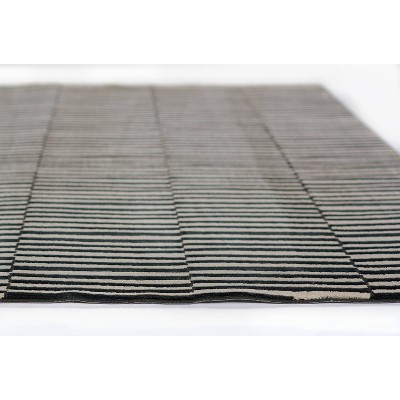 Xander Black and White Wool Synthetic 8' x 10' Rectangular Rug