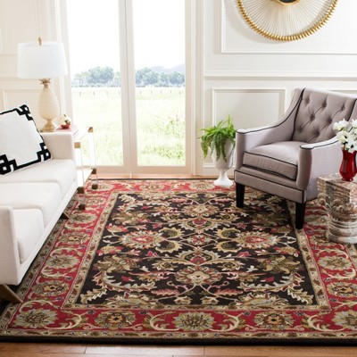Heritage Hand-Tufted Pure Wool Rectangular Red Area Rug - 7'6" x 9'6"