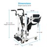 Hydraulic Patient Lift Chair, Adjustable Height, Split Seat Commode & Transfer Wheelchair - 2 of 4