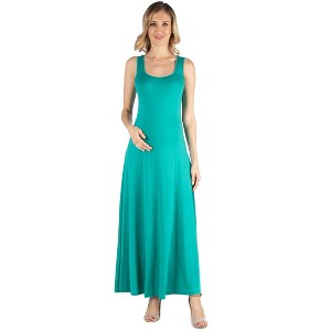 Maternity Slim fit A-Line Sleeveless Maxi Dress - 24seven Comfort Apparel™ - 1 of 4