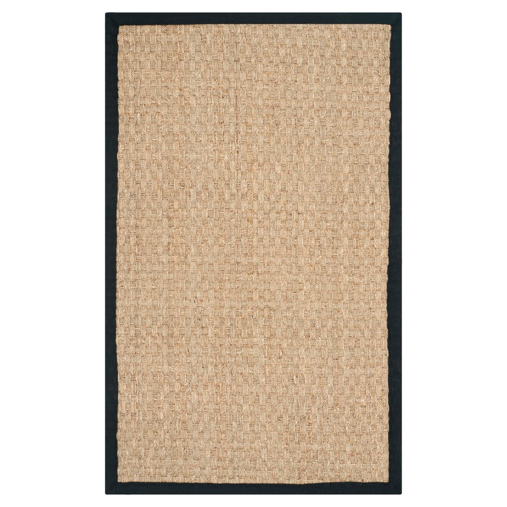 2'6inx4' Ginger Rug Natural/Black - Safavieh