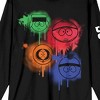 South Park Spray Paint Characters Crew Neck Long Sleeve Black Adult  Tee-Small