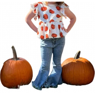Girl Pumpkin Peplum Top - Beauts & Beaus